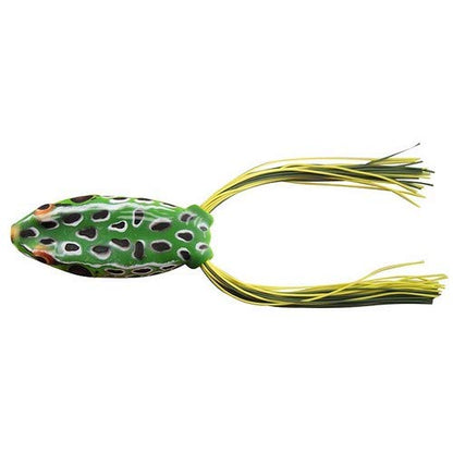 Booyah Pad Crasher Jr Topwater Bass Fishing Hollow Body Frog Lure with Weedless Hooks - color: Leopard Frog