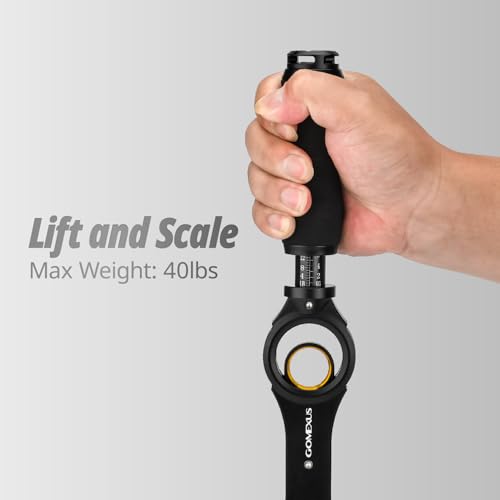 Gomexus Fish Lip Gripper with Scale,Max 40lbs Scale,for Safe Handling Fish,Easy Hook Removal-Ideal Fishing Gifts for Men - color: Gold
