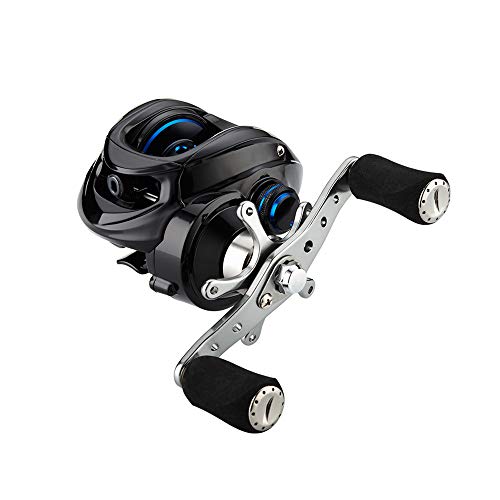 Fishdrops Baitcaster Reel Ultra-Light Baitcasting Fishing Reel, 7.0:1 Gear Ratio, 12.12LB Drag Magnetic Brake, Smooth 11+1BB, Freshwater & Saltwater and Affordable Low Profile Bait Caster Reel - color: Left Handle-Blue Color