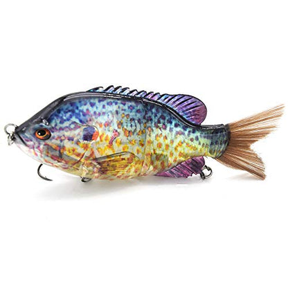 5.9in Multi Jointed Swimbait Fishing Lures Bait,2 Segment Big Giant Sinking Fishing Bass Lures,Crankbaits Swimbaits with Treble Hook - color: 5.9in,1.94oz-Color E