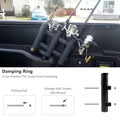 2Pcs Fishing Rod Holder Bracket Tube 3 Rod Rack Wall Mounted 10.63 Inch Fishing Pole Holders for Boats with Screws Nuts Side Mount for Boat Truck Kayak Garag