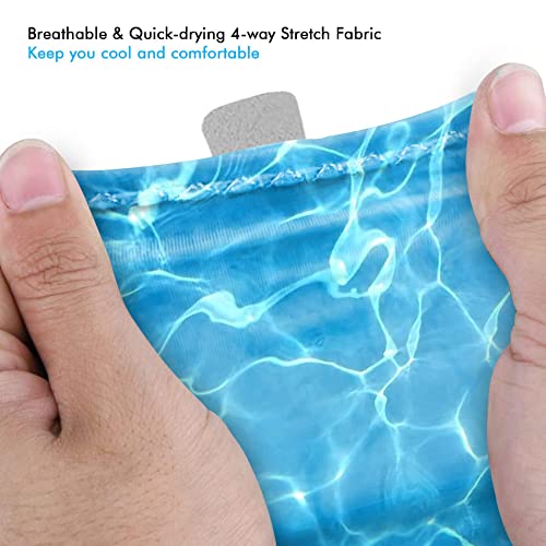 EDSRDUX UPF 50+ Fishing Gloves for Men Women, Long Cuff Fingerless Sun Gloves, Breathable Kayaking Sailing Sunscreen Gloves - color: Blue WaterRipple, size: Medium