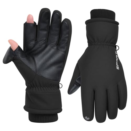 INNOLIFE Ski Gloves Men Women Waterproof Winter - Snow Gloves with Thermal Lining, Non-Slip Grip & Opening for Cold Weather - color: Black, size: X-Large