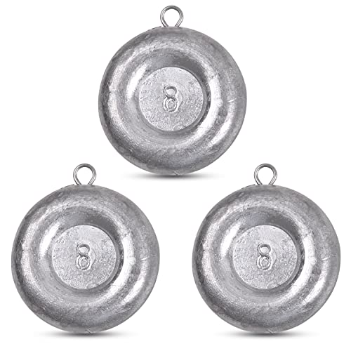 Disc Sinkers Fishing Weights, Coin Sinkers Weights Saltwater Surf Fishing Weights Catfishing Gear Tackle 8oz 6oz 5oz 4oz 3oz 2oz 1oz - style: 8oz-3pack