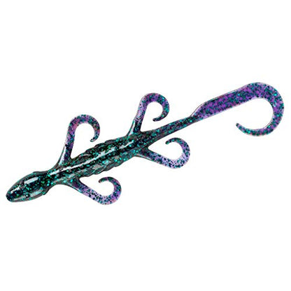 YUM Lizard Ultimate Finesse Lizard Soft Plastic Swim-Bait Bass Fishing Lure with Curly Legs and Tail - color: Junebug