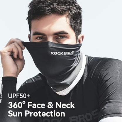 ROCKBROS Cooling Neck Gaiter Face Mask Fishing Scarf Face Cover for Men Women - color: Black 2