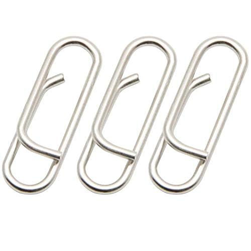 100pcs/pack Stainless Steel Power Clips Lure Clips Snaps Quick Change Fishing Lure Connector Kayak Drifting Fishing Fast Snaps Speed Clips - color: S_15mm_25lbs