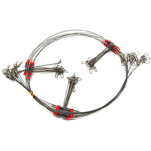Senyu Wire Trace Leader Rig Stainless Steel 1-5 Arms Fishing Rigs with Snap,High-Strength Fishing Leaders Saltwater-Perch Rigs for Fishing - color: Arm Length 2.7inch, style: 3 Arm Leader