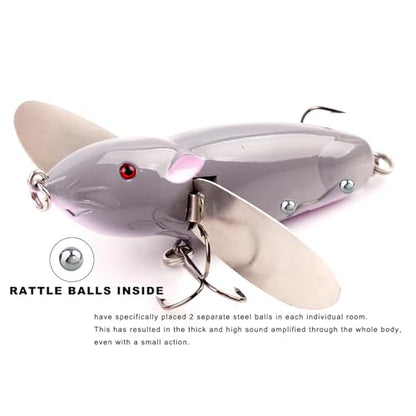 WOLFSKIN Topwater Bait Fishing Lure Crank Baits Floating Tractor Rat Lure Set Fishing Bait kit for Bass Freshwater Saltwater - color: Color-3