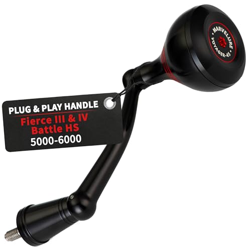 Foldable Power Handle for Penn Fierce III IV, Battle III HS Spinning Reel Replacement Handle (Not for Fierce Live Liner) - size: For Fierce/Battle HS 5000-6000 (Voyager Version)