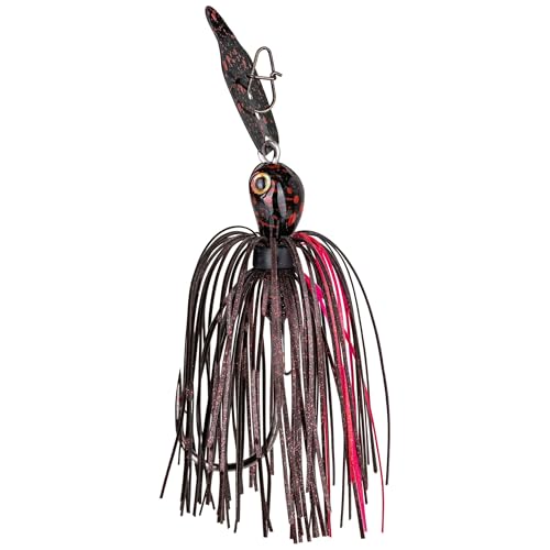 Strike King Thunder Cricket Fishing Lure, Vibrating Swim Jig, Silver Blade, 4/0 Jungle-Style Flipping Hook - color: Black Widow, size: 3/8 oz