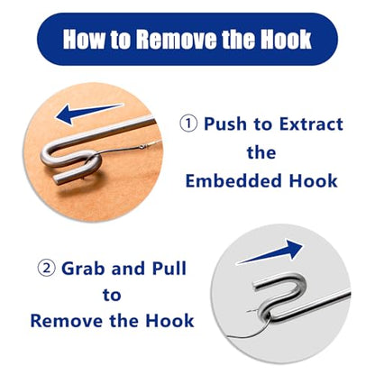 Elsjoy 2 Pack Fishing Hook Remover, 12" Fish Dehooker Tool Saltwater Fish Hook Remover, Shark Hook Removal Tool for Quick Removal