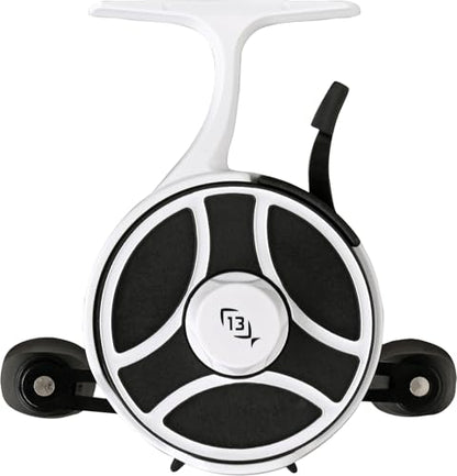 13 Fishing - Freefall Ghost - Inline Ice Fishing Reels - style: Left Hand Retrieve