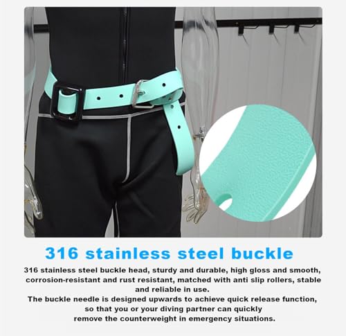 Diving Weight Belt with Quick Release Stainless Steel Buckle Rubber Weight Belts for Free Diving, Spear Fishing Diving Belt 53 inches(1.35m) - color: black