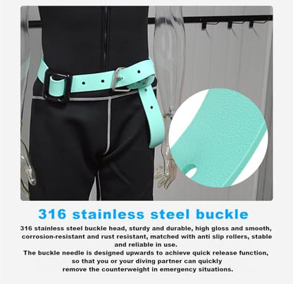 Diving Weight Belt with Quick Release Stainless Steel Buckle Rubber Weight Belts for Free Diving, Spear Fishing Diving Belt 53 inches(1.35m) - color: black
