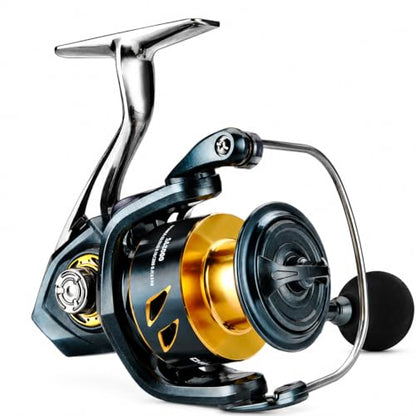Spinning Fishing Reel – 33LBs Max Drag, 5.2:1 Gear Ratio, Water Resistant with 9+1 Corrosion-Resistant Bearings for Bass, Trout, Salmon Fishing - size: SA2000
