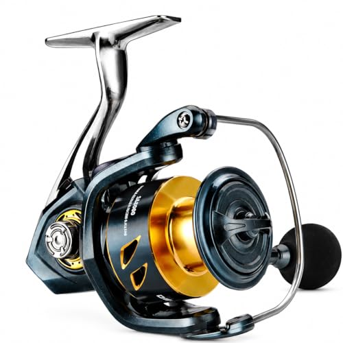 Spinning Fishing Reel – 33LBs Max Drag, 5.2:1 Gear Ratio, Water Resistant with 9+1 Corrosion-Resistant Bearings for Bass, Trout, Salmon Fishing - size: SA3000
