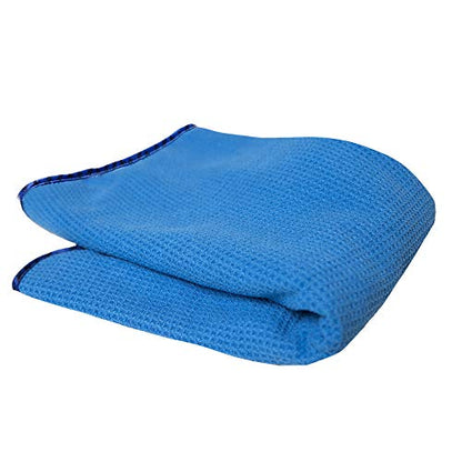Chemical Guys Waffle Weave Glass Cloth Microfiber Towel, Blue, 24 x 16 - color: Blue, size: 24"x 16"