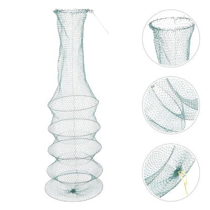 Operitacx Collapsible Fishing Net Keep Crab Shrimp Catch Trap Sturdy Outdoor Foldable Small Fish Sock for Anglers and Crabbing Equipment