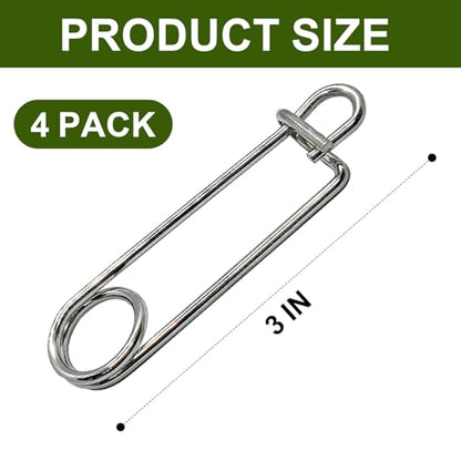 Minnow Trap Clips, Stainless Steel Live Bait Trap Lock Fasteners 4 Pack | High-Quality Stainless Steel