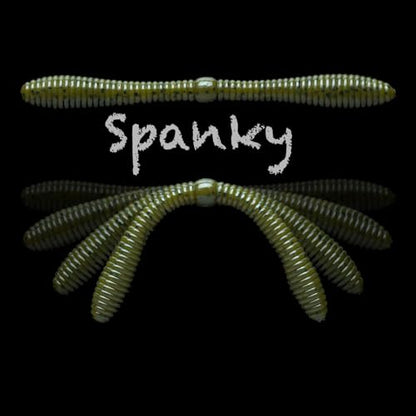 Lunker City Fishing 5" Spanky Worm 3 Pack Bundle Soft Plastic Bass Lure Wacky Rig Salted Jigging Stick Bait, 21 Total Lures, Made in The USA - color: 129 Black Neon
