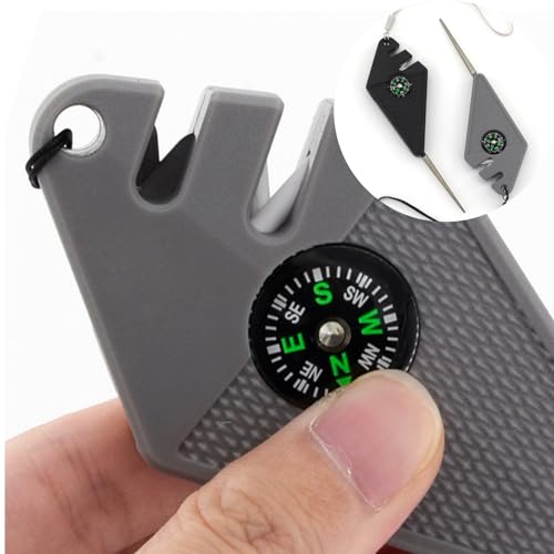 2Pcs Hunting Knife Sharpener Compact Hook Sharpener Outdoor Tool Multi-tool 6-in-1 Outdoor Survival Tool for Sharpening Fishhooks Essential for Campers and Anglers