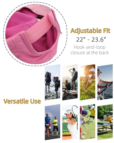 Men Women Safari Fishing Sun Cap with Removable Neck Flap UPF 50+ UV Protection Quick Dry Breathable Hats - color: Pink