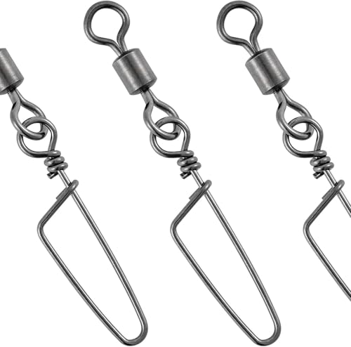 Dr.Fish 30 Pack Barrel Snap Swivels, Barrel Swivels Fishing Tackle Crane Rolling Coast Lock Snap Lure Leader Line Connector Fresh&Saltwater - size: #8-18LB-30 Pack