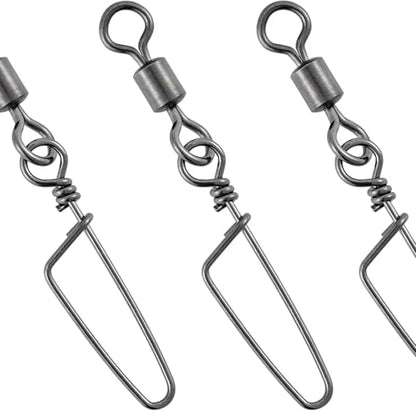 Dr.Fish 30 Pack Barrel Snap Swivels, Barrel Swivels Fishing Tackle Crane Rolling Coast Lock Snap Lure Leader Line Connector Fresh&Saltwater - size: #8-18LB-30 Pack