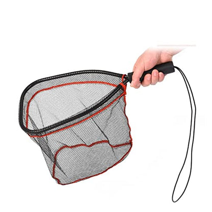 Fishing Net Portable 18inches Fly Fishing Net Freshwater for Trout Soft Rubber Mesh Floating Hand Net for Catch and Release Landing Nets for Fishing