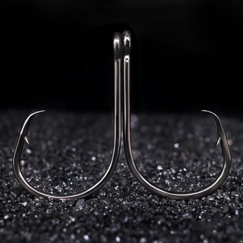 LURELINK-Inline-Circle-Hooks-Saltwater-for-Catfish-Bass-Octopus-Hooks-Fishing-Hook-Freshwater 50 Pack - color: Black, size: 1/0 50-Pack