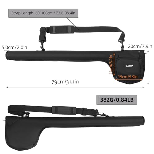 Lixada 31.1 Inch Fishing Rod Case - Portable Pole Storage Tube - Fly Fishing Bag