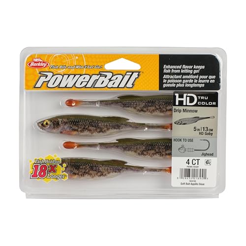 Berkley PowerBait Drip Minnow Fishing Soft Bait - color: HD Goby, size: 5"