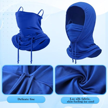 Patelai 6 Pcs Summer Balaclava UV Face Mask Sun Protection Cooling Hood Full Head Face Cover for Women Men Cycling Fishing - color: Bright