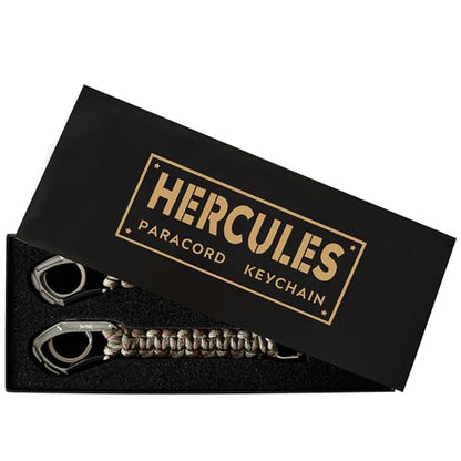 HERCULES Paracord Keychain Set – 2 Pack Lanyard Rope with Aluminum Clip, Durable Paracord Wrist Strap for Outdoor Activities, Forest Camo - style: Forest Camo