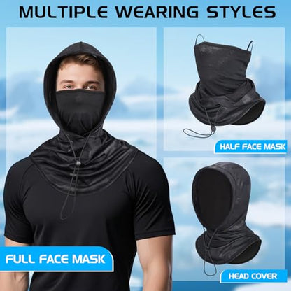 GXCROR Cooling Breathable Balaclava Face Mask Sun UV Protection Hood Shiesty Mask for Cycling Fishing Running - color: Black Camo+light Gray