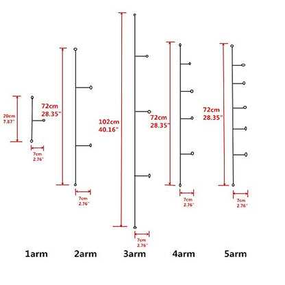 Senyu Wire Trace Leader Rig Stainless Steel 1-5 Arms Fishing Rigs with Snap,High-Strength Fishing Leaders Saltwater-Perch Rigs for Fishing - color: Arm Length 2.7inch, style: 2 Arm Leader
