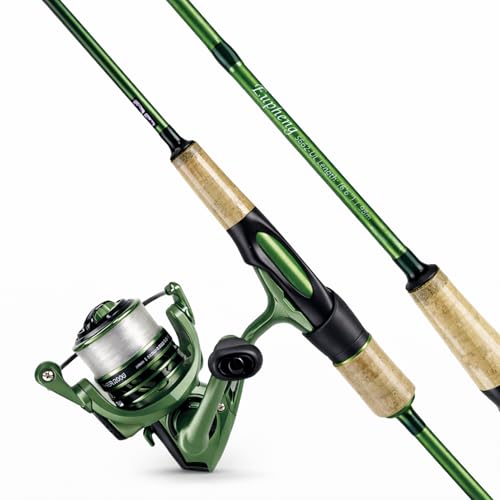 Eupheng Windshadow Ultralight Fishing Rod and Reel Combo, 2-Piece Carbon Fiber Spinning Rod & 9+1 BB Spinning Reel Combo, Sensitive Trout Crappie Fishing Set, 20LBS Drag, 6'0" / 6'6" - size: 6'0'' Rod&Reel