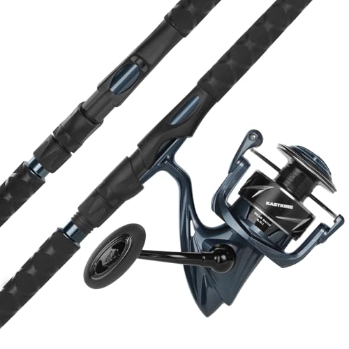 KastKing ReKon Saltwater Fishing Rod and Reel Combo, Fishing Poles & Reels Combo, Graphite Blank, Zirconia Rings, NyliTech Frame & Rotor, EVA Handle, Uplock Reel Seat - style: Spin-7'0" Heavy-8000 Reel-2pcs