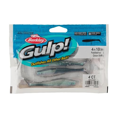 Berkley Gulp! Saltwater Paddleshad Fishing Soft Bait - color: Ocean Shift, size: 4"