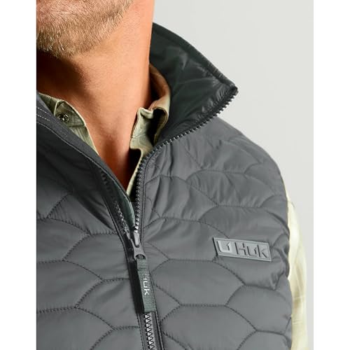HUK - Men's Scale Vest, DWR Insulated Performance Fishing Vest - color: Night Owl, size: 3X-Large