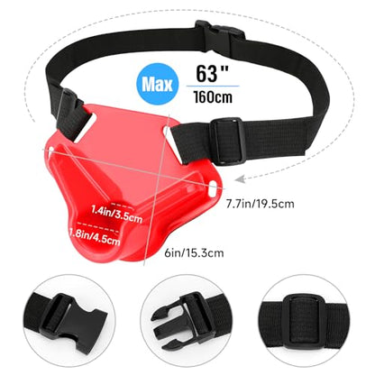 SANLIKE 2PCS Adjustable Fishing Fighting Belt ABS Rod Waist Support Tackle | Soft EVA cushion eases belly pressure, quick adjust waist strap, deep rod slot, bonus metal clip for small tackle storage - color: Red Fishing Belt-- 2pcs