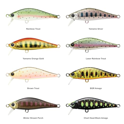 LUCKY CRAFT Pointer 50S, Sinking, Trout Fishing Lure, Jerkbait, Silent, Freshwater Fishing Gear, River Fishing Accessories, Lake Fishing Tackle, Rainbow - color: 876 Pink Chart Amago