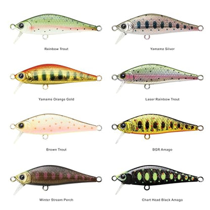 LUCKY CRAFT Pointer 50S, Sinking, Trout Fishing Lure, Jerkbait, Silent, Freshwater Fishing Gear, River Fishing Accessories, Lake Fishing Tackle, Rainbow - color: 877 Super Glow Bone Trout