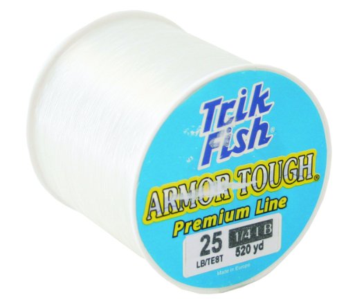 TrikFish Armor Tough Camouflage Monofilament Fishing Line - Stealthy & Strong - Camo Monofilament Line for Freshwater & Saltwater Fishing - Bulk 1/4LB Spool of Mono - color: Clear, size: 25LB Test - 520 Yards