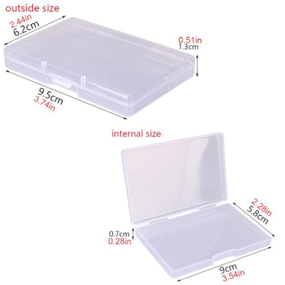 Gebildet 8 Pieces Mixed Sizes Rectangular Empty Mini Clear Plastic Organizer Storage Box Containers for Craft Projects - size: Mix