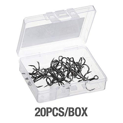 DONQL Fishing Hooks Treble Hook High Carbon Steel Treble Hooks Super Sharp Solid Triple Barbed Fish Hook - size: Size 3/0, Pack of 10