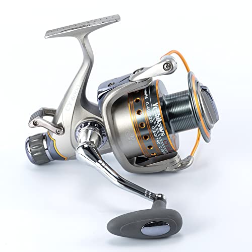 Yoshikawa Baitfeeder Spinning Reel Fishing 5.5:1 11 High Power Stainless Ball Bearings 30Lb Drag Right Left Hand Saltwater Freshwater Reversible Front Rear Drag Live Liner 3000-6000 - style: Cy-5000