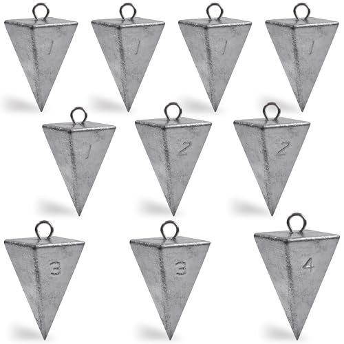 Pyramid Sinkers Fishing Weights Sinkers Saltwater Surf Fishing Weights Pyramid Weights Ocean Saltwater Fishing Gear Tackle 1oz 2oz 3oz 4oz 5oz 6oz 8oz - style: 10pcs Mixed Kit