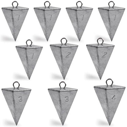 Pyramid Sinkers Fishing Weights Sinkers Saltwater Surf Fishing Weights Pyramid Weights Ocean Saltwater Fishing Gear Tackle 1oz 2oz 3oz 4oz 5oz 6oz 8oz - style: 10pcs Mixed Kit